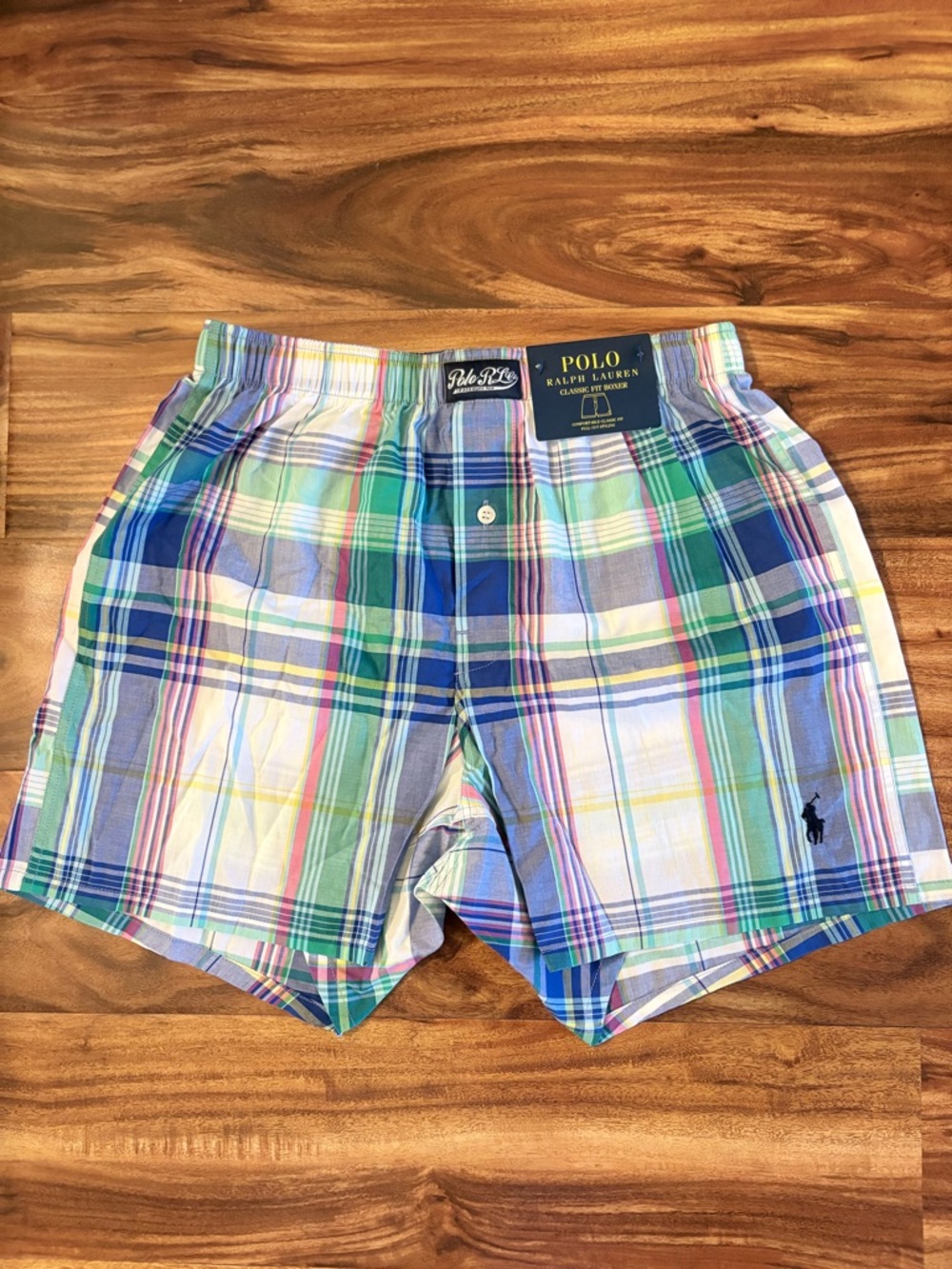 NWT Ralph Lauren Polo Men’s Madras Plaid Boxer Shorts Small S Boxers Loungewear - Picture 2 of 6